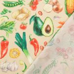 Cretonne di cotone - stampa digitale verdure beige Cretonne di cotone - stampa digitale verdure beige