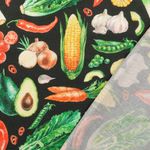 Cretonne di cotone - Stampa digitale verdure nero Cretonne di cotone - Stampa digitale verdure nero