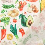 Cretonne di cotone - Stampa digitale verdure bianco Cretonne di cotone - Stampa digitale verdure bianco