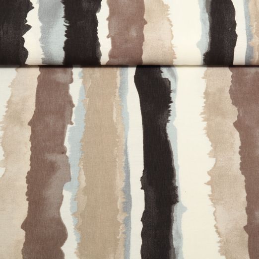 Tissu robes et blouses - Rayures en aquarelle Sable