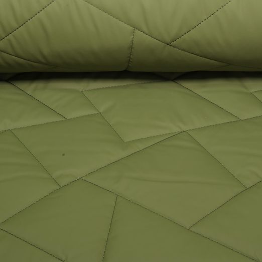 Gesteppter Jackenstoff - Geometric Grün