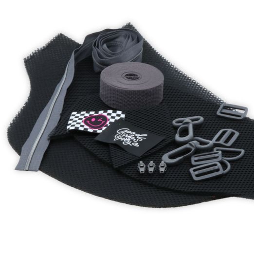Air Mesh Nähset für 2 Bauchtaschen - schwarz