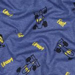 Jersey - Rennautos Blau Melange Garngefärbt Jersey - Rennautos Blau Melange Garngefärbt