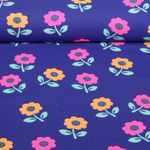 Jersey - Fleurs Fluo Bleu cobalt