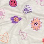 Jersey - Smileys Mix Glitter Ecru Melange Jersey - Smileys Mix Glitter Ecru Melange
