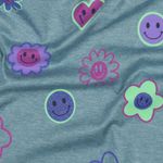 Jersey - Smileys Mix Glittrig Petrolgrön Melange Jersey - Smileys Mix Glittrig Petrolgrön Melange