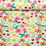 Jersey - Digitaldruck Blumen Weiß