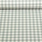 Flanelle de coton - Carreaux Ecru Vert sauge