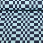 Jersey - Tissu à combiner Carrés Cool Bleu Bleu clair