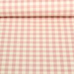 Flanelle de coton - Carreaux Ecru Rose
