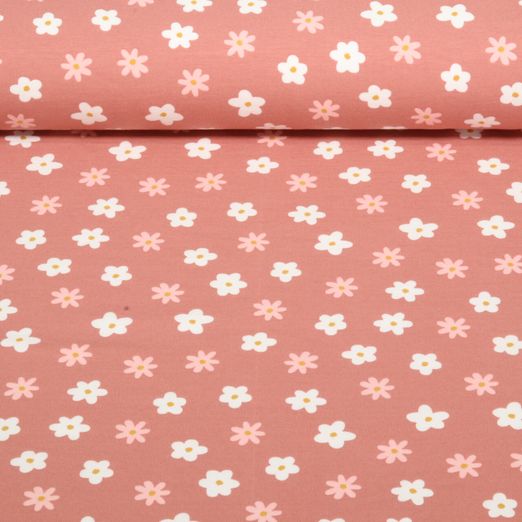Jersey bio - Petites fleurs Rose