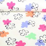 Jersey - Blumen Ecru