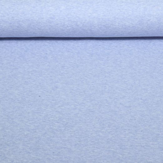 Jersey Interlock Sanetta - Petites rainures Mélange Bleu clair