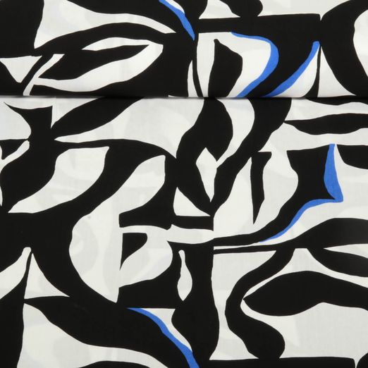 Viscose EcoVero - Feuilles Noir