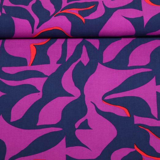 Viscose EcoVero - Feuilles Violet