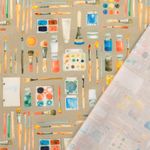Cretonne di cotone - stampa digitale beige