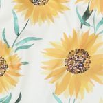 Baumwoll-Popeline - Digitaldruck Sonnenblumen Weiß Baumwoll-Popeline - Digitaldruck Sonnenblumen Weiß