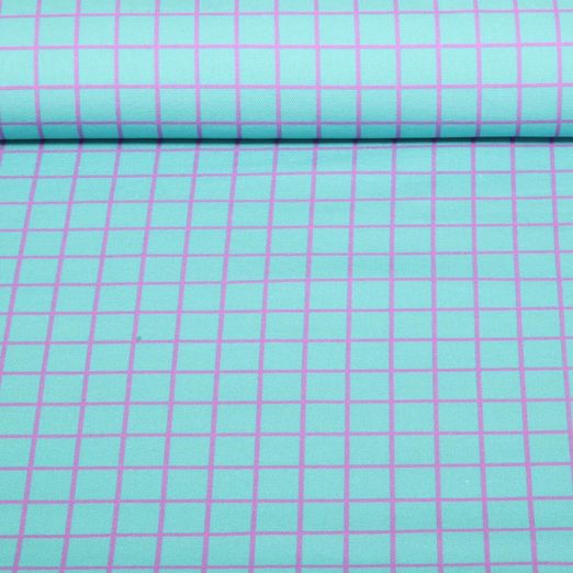 Toile canevas bio - Hamburger Liebe Impr. digi. Beetles & Bugs Grids Turquoise