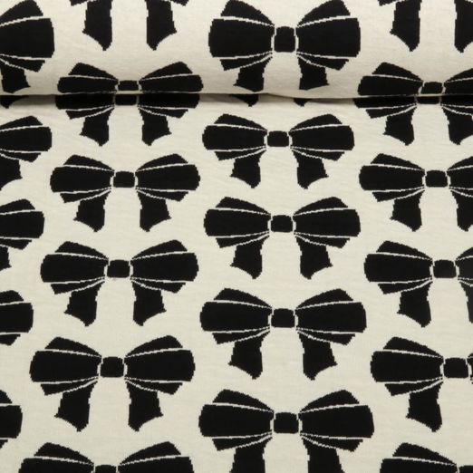 Sweat bio Jacquard double face - Hamburger Liebe Beetles & Bugs - Bow Noir