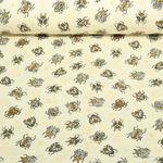 Mousseline bio lisse - Hamburger Liebe Impr. digi. Beetles & Bugs Tickle Ecru