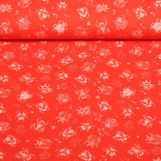 Mousseline bio lisse - Hamburger Liebe Impr. digi. Beetles & Bugs Tickle Rouge