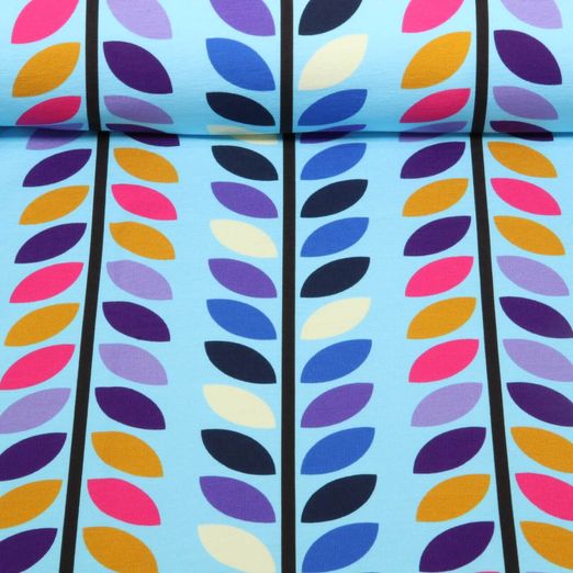 Bio Sommersweat - Hamburger Liebe Digitaldruck Beetles & Bugs Moonflower Blau