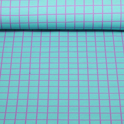 Sweat d'été bio - Hamburger Liebe Impression digitale Beetles & Bugs Grids Turquoise