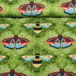 Satin de coton bio - Hamburger Liebe Beetles & Bugs Bees und Friends Vert