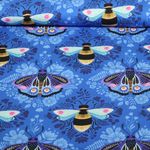Satyna z bawełny organicznej - Hamburger Liebe Beetles & Bugs Bees and Friends Blue