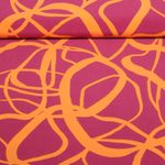 Tissu robes et blouses stretch - Abstrait Rose vif Orange