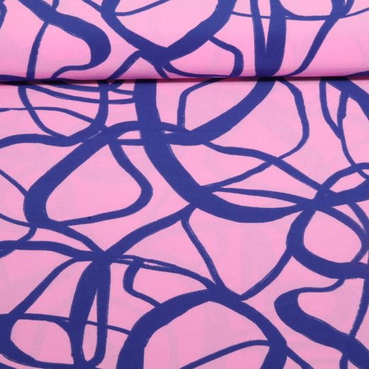 Tissu robes et blouses stretch - Rose Bleu