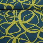 Tissu robes et blouses stretch - Abstrait Bleu pétrole Vert