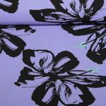 Tissu robes et blouses stretch - Grandes fleurs Lavande