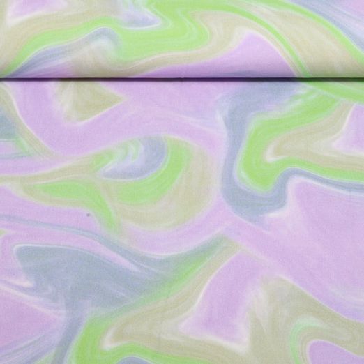 Viscose stretch - Impression digitale Abstrait Lilas