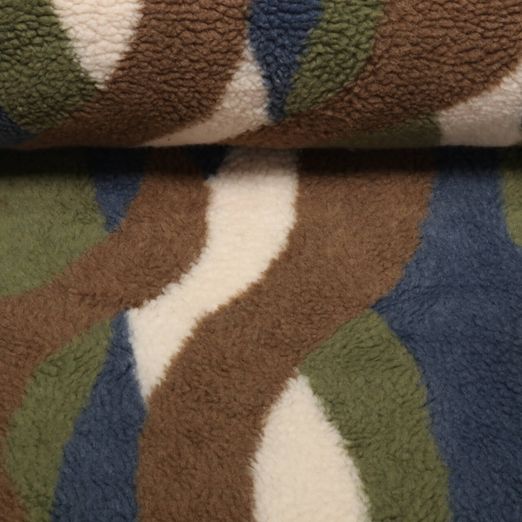 Teddyfleece - Swirl Blau Multicolor