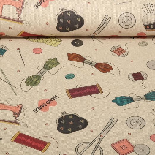 Toile canevas durable - Aspect lin Accessoires de couture Beige