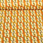 Coton - Motif rétro Vert Olive