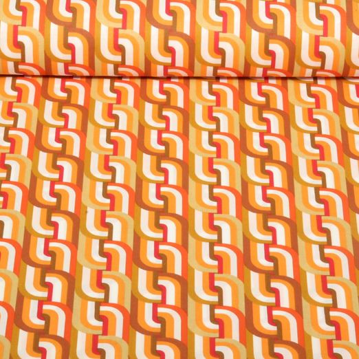 Coton - Motif rétro Orange