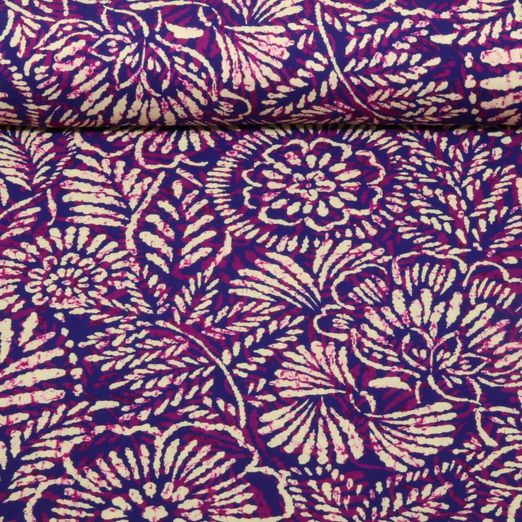 Viskose - Batikblumen Lila
