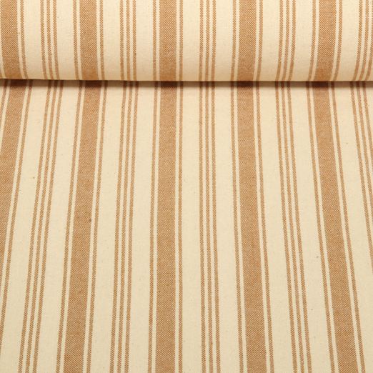 Tissu coton - Torchon de cuisine Rayures Beige Marron