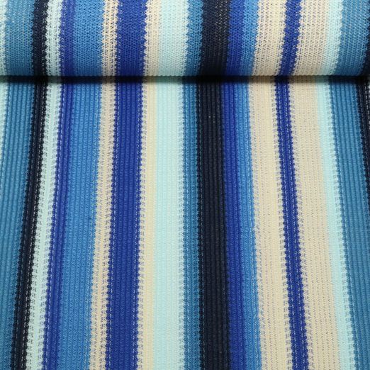Jersey tricoté - Rayures Bleu