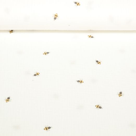 Gaze de coton - Double gaze Abeilles Blanc