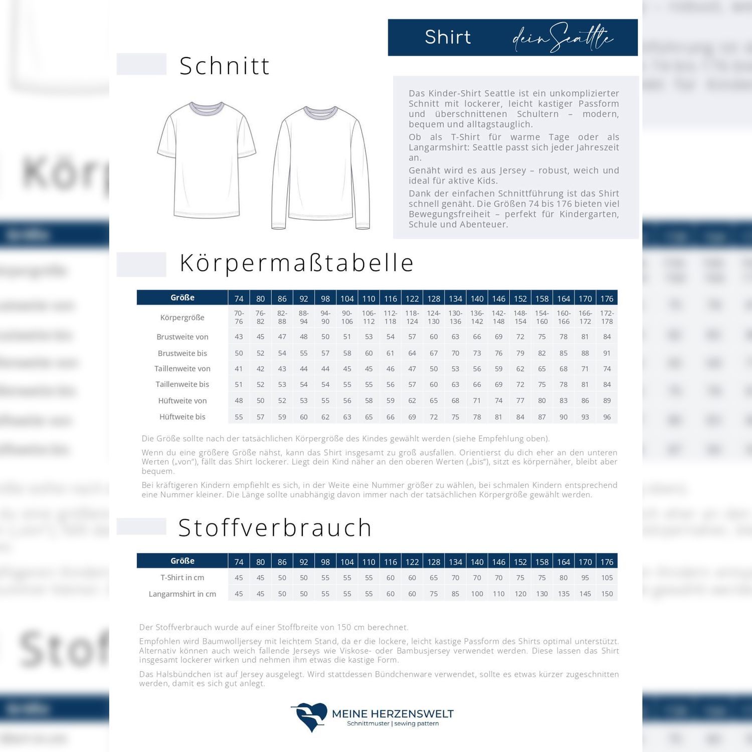 T-Shirt - dein Seattle - Schnittmuster eBook-1 T-Shirt - dein Seattle - Schnittmuster eBook-1