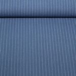 Lin viscose slub - Rayures Bleu jeans
