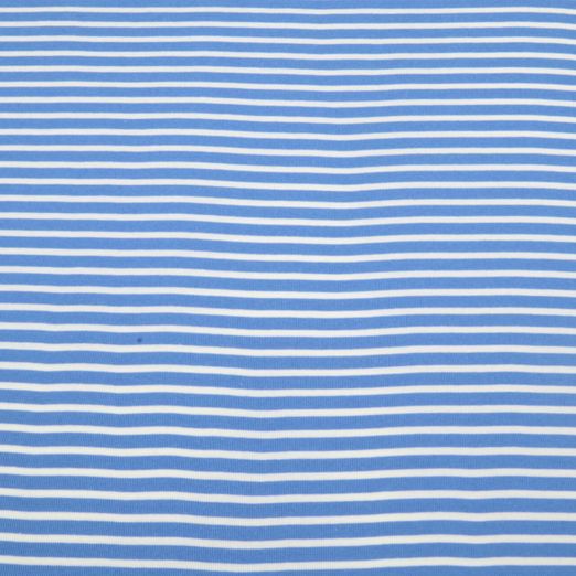 Jersey Interlock Sanetta - Rayures marinières Bleu Blanc