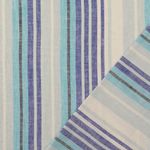 Lin viscose - Rayures bleues fil teint