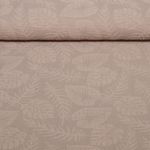 Tissu robes et blouses - Jacquard Feuilles Taupe