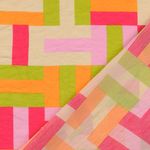Kleider und Blusenstoff - Bunte Rechtecke Pink Multicolor Kleider und Blusenstoff - Bunte Rechtecke Pink Multicolor