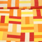 Tissu robes et blouses - Rectangles colorés Orange Multicolore