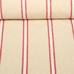 Toile canevas - Toile lourde Rayures Beige Rouge